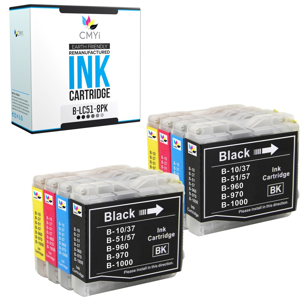 Compatible CMYi 8PK LC-51 Ink Cartridge fits Brother DCP-330C, 350C, 353C, 540CN