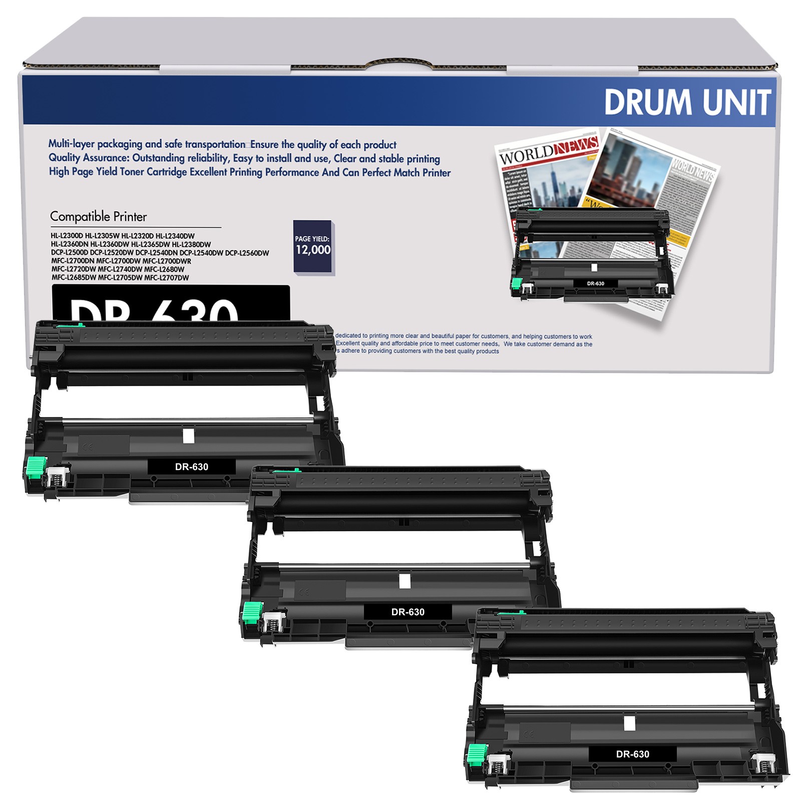 DR630 Drum Unit Compatible With Brother HL-L2320D HL-L2340DW L2360DW L2380DW LOT