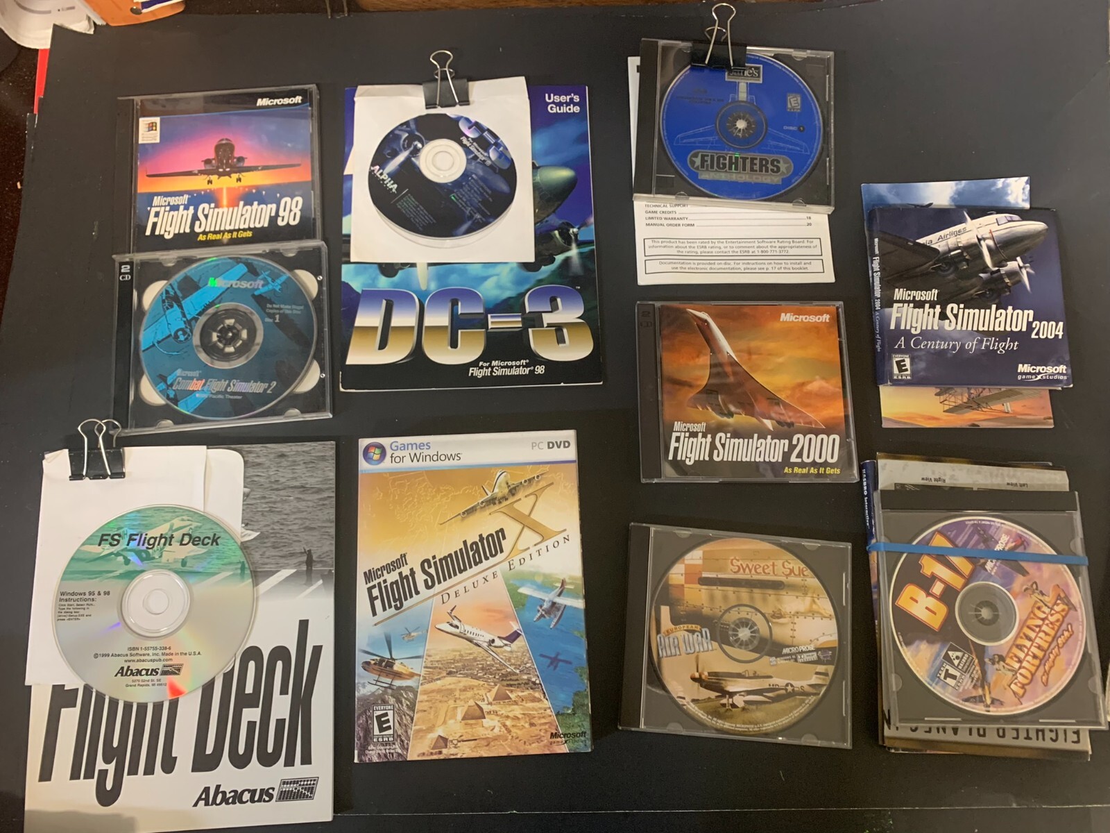 Vtg Lot of PC Flight Simulator Games Programs Software Microsoft Abacus 1998 200
