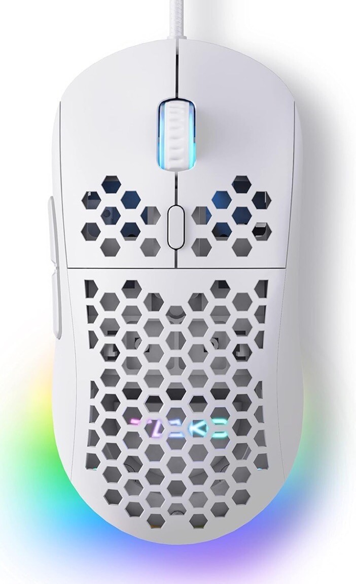 TMKB Falcon M1SE Ultralight Honeycomb Gaming Mouse White RGB 12800 DPI Wired