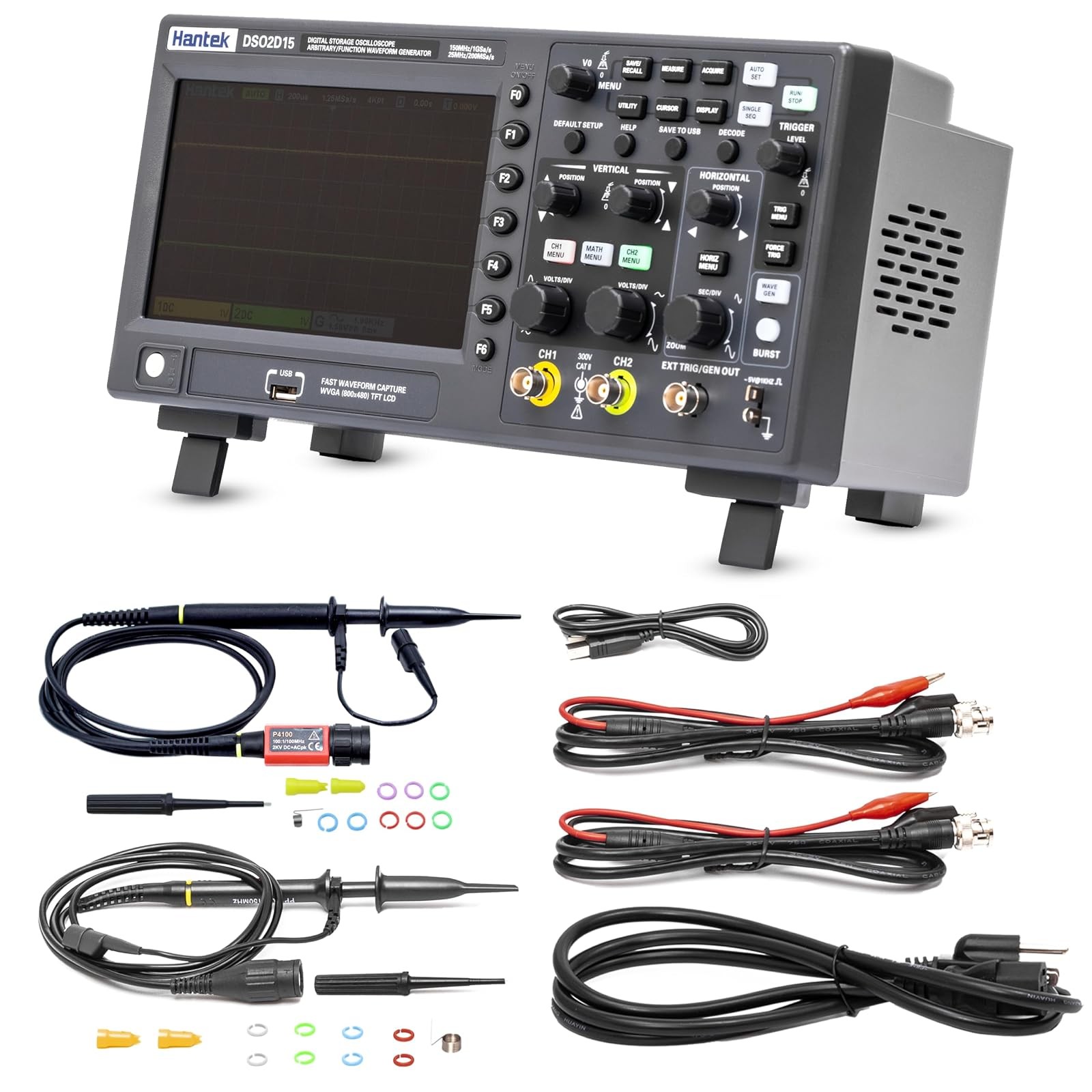 150MHz 2CH Oscilloscope With Waveform Generator Hantek