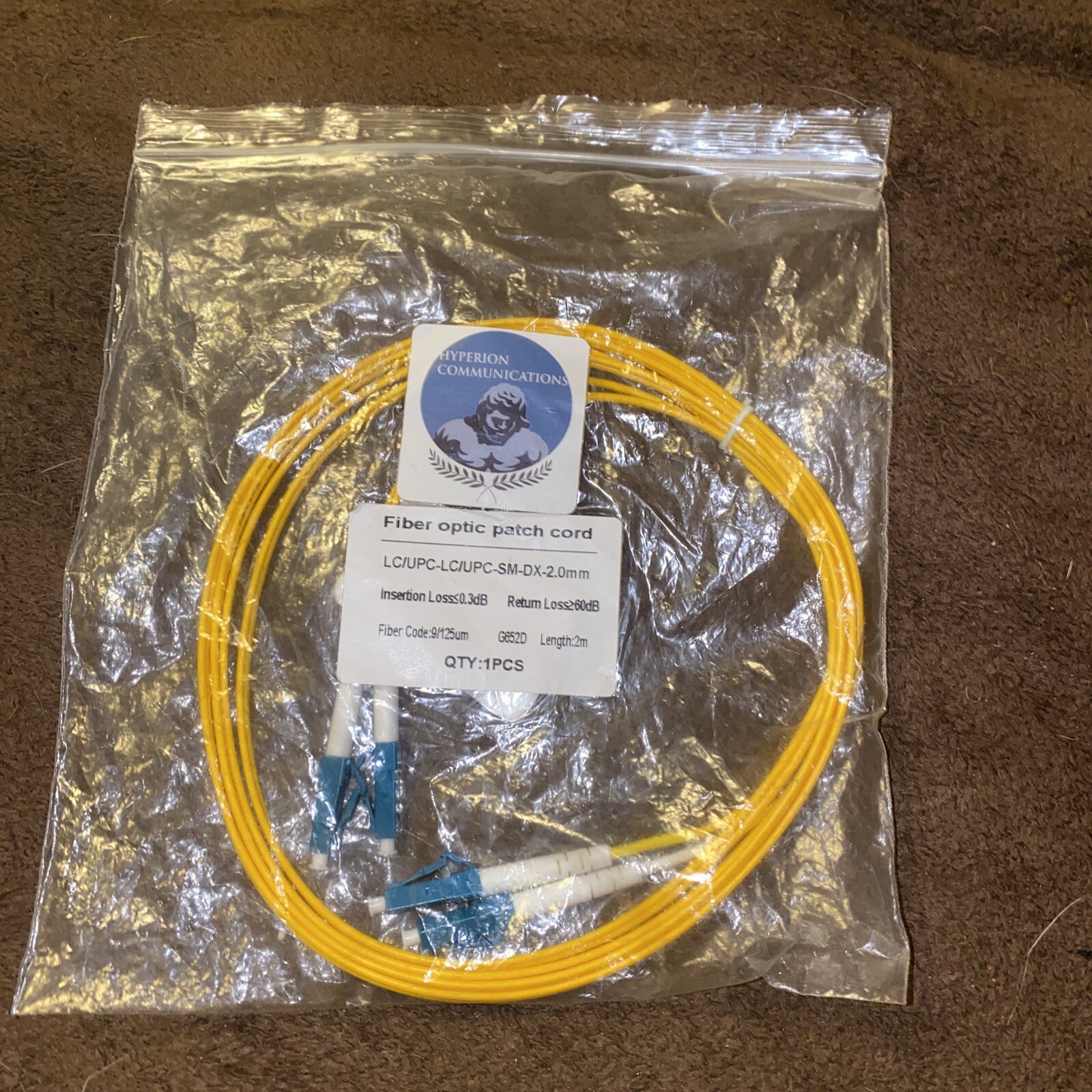 Fiber Optics 1M LC/UPC-LC/UPC SM DX 2.0mm