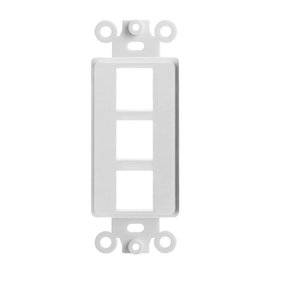 Keystone Wall Plate Insert 3 Port Jack fits Decora Wallplate USB RJ45 Cat5 Cat6