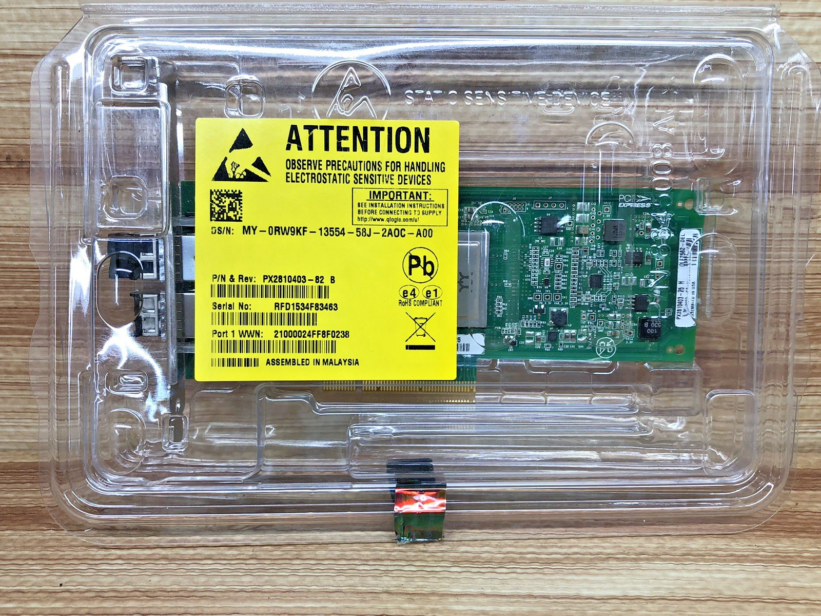 QLogic QLE2562 PX2810403-25 Dell Dual Port 8Gb Fibre Channel HBA New Open Box