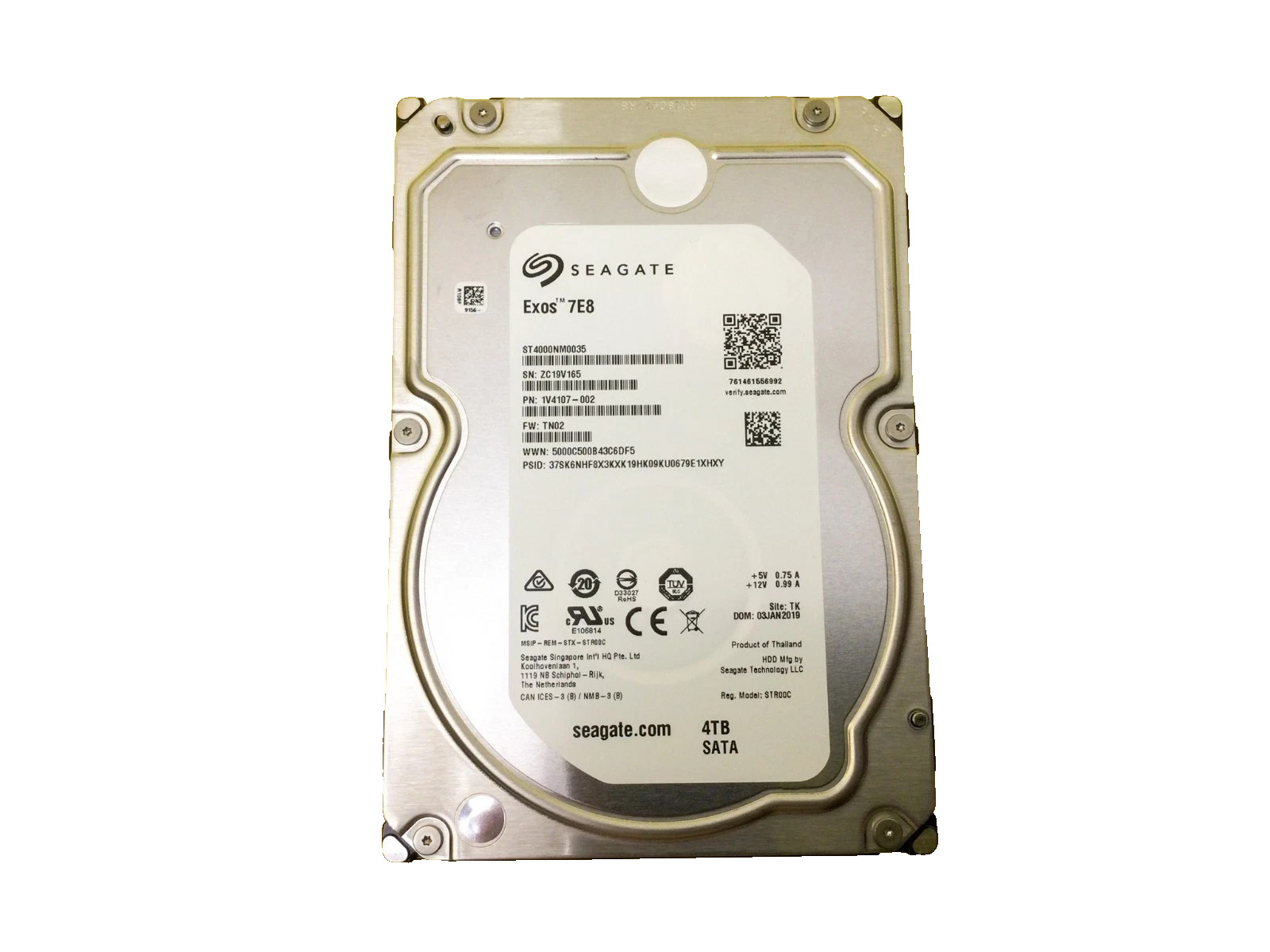 Seagate Enterprise 4TB HDD SATA III 3.5" 7200RPM 128MB Internal ST4000NM0035