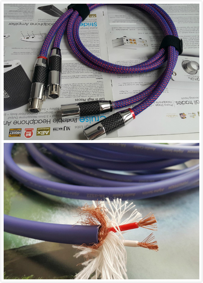 1Pair Furutech XLR Audio Cable FA-αS22 OCC Copper Carbon Fiber Connector