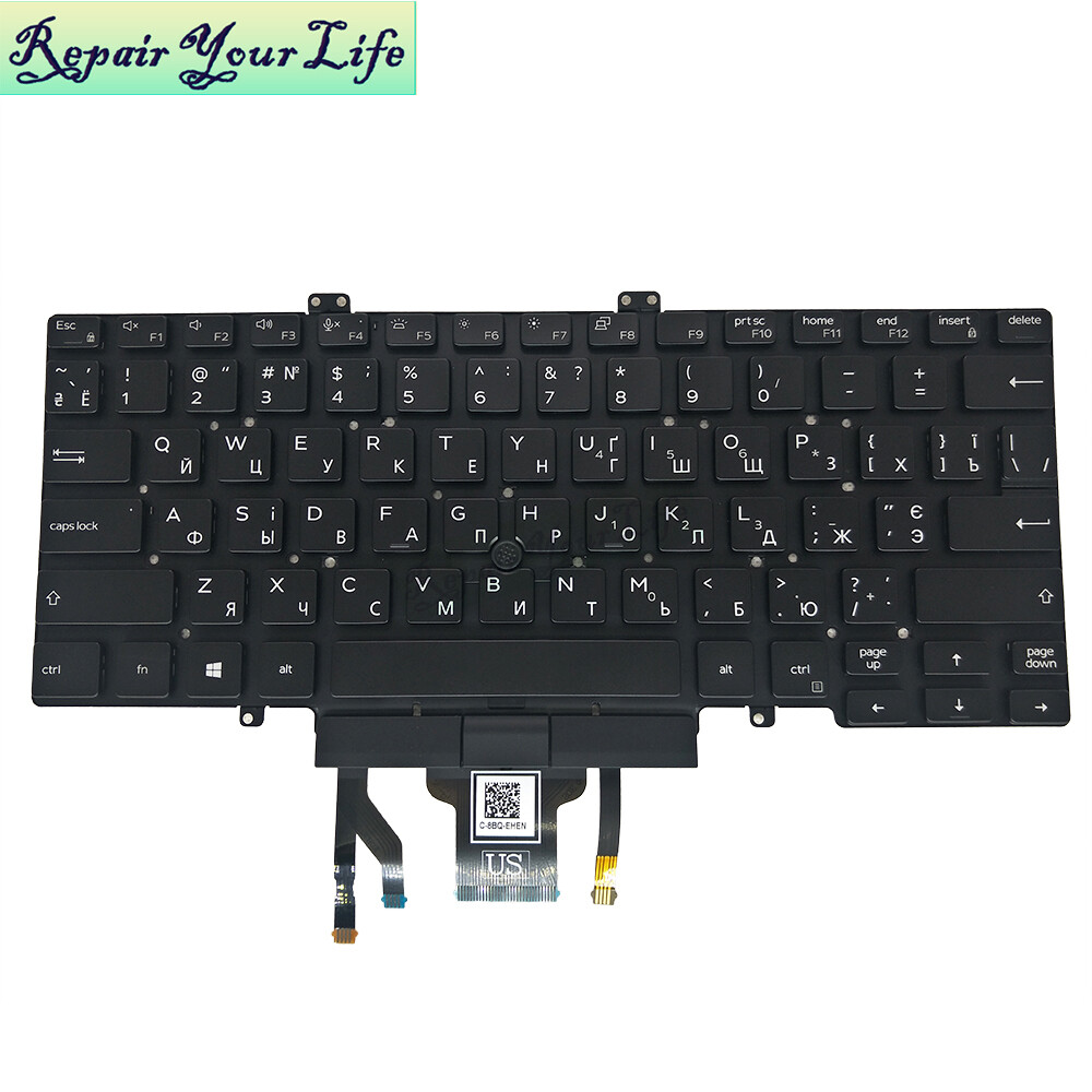 UA Ukrainian Backlit trackpoint Keyboard Dell Latitude 3400 5400 7400 7410 5401 