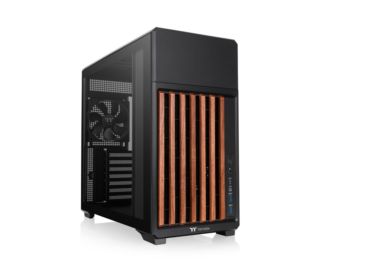 Thermaltake CA11M00M1WNWS TR300 WS Mid-Tower ATX Case with Wood Trim - Black