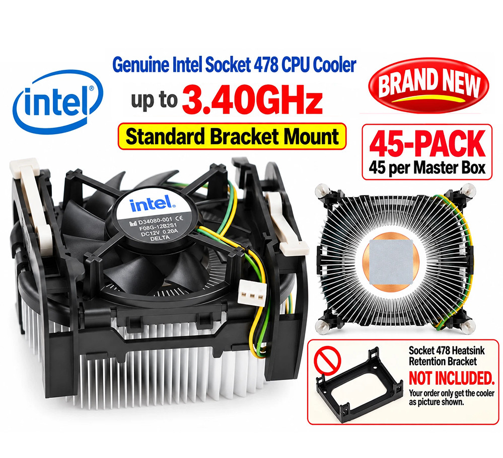 45-Pack Genuine Intel Socket 478 CPU Cooler D34080 Standard Bracket Mount