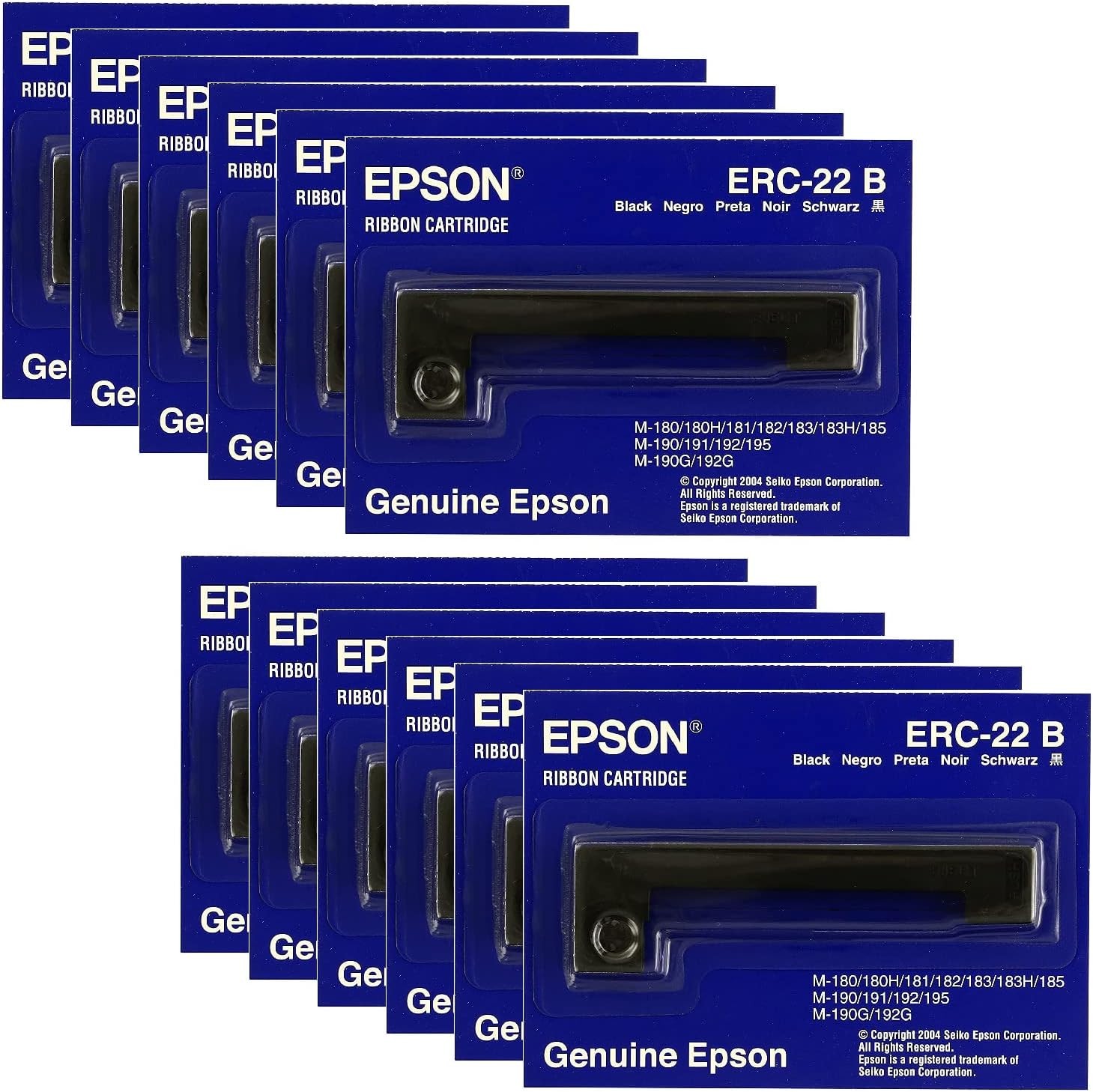 Genuine ERC-22B 12-Pack Black Ribbon Cartridge For M-180 M-181 M-183 M-185
