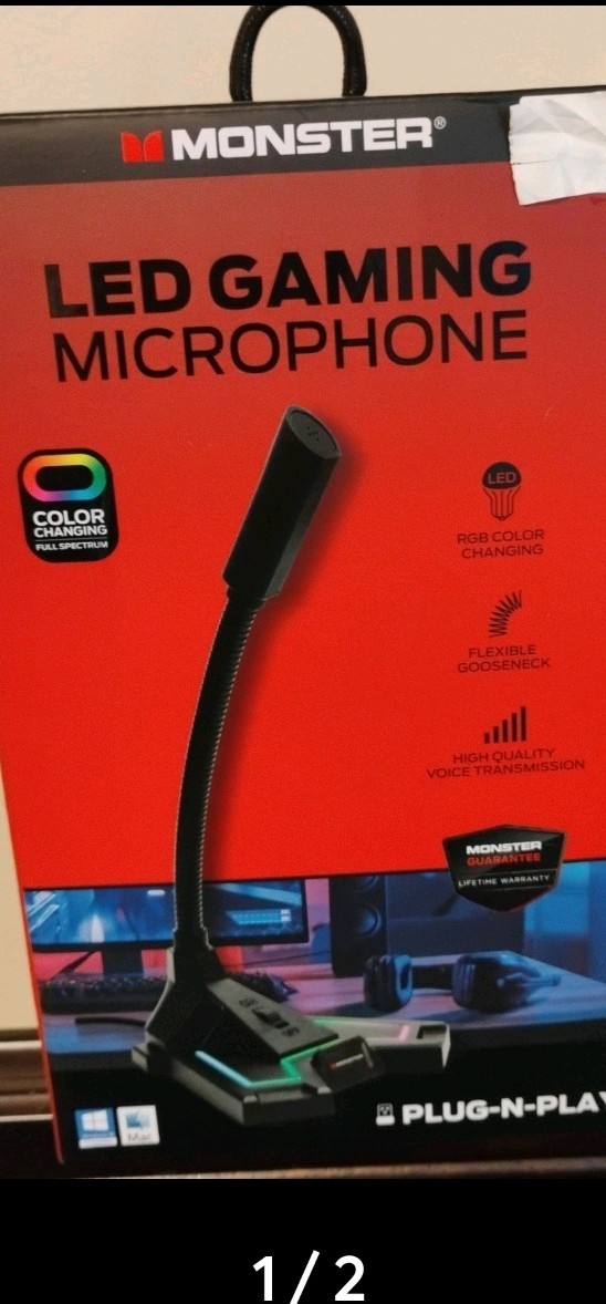 Monster LED Gaming Microphone RGB Color Changing Flexible Gooseneck