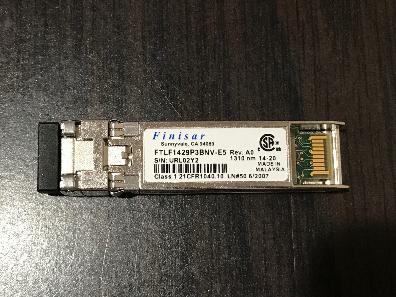 Finisar FTLF1429P3BNV-E5 16G FC LW 1310nm SFP Transceiver 019-078-047 EMC/Dell