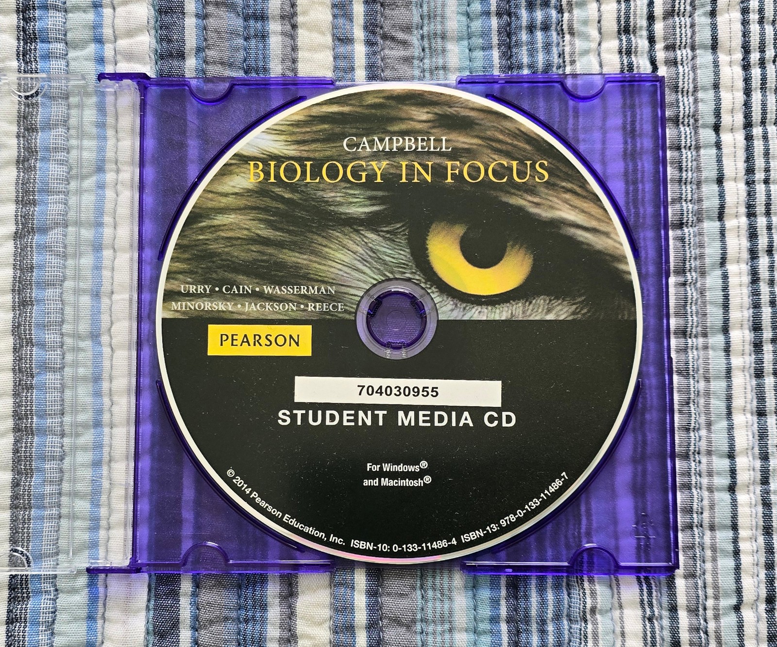 Campbell Biology in Focus Student Media CD 2014 Pearson PC Windows & Macintosh