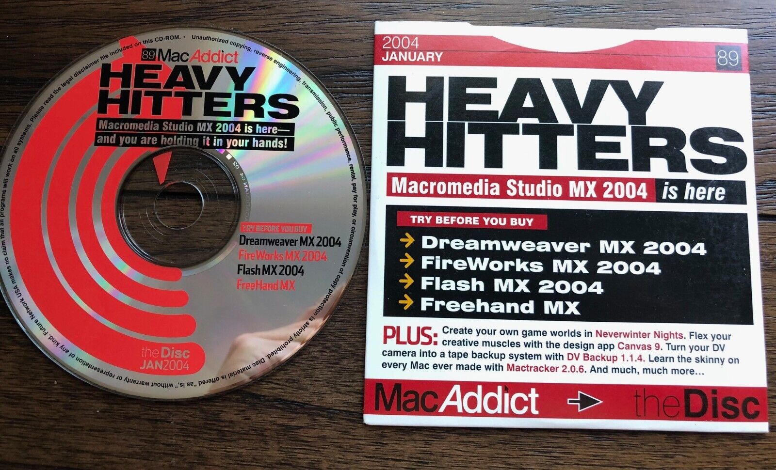 Vintage MAC Software CD -MacAddict Jan 2004 games apps software Heavy Hitters