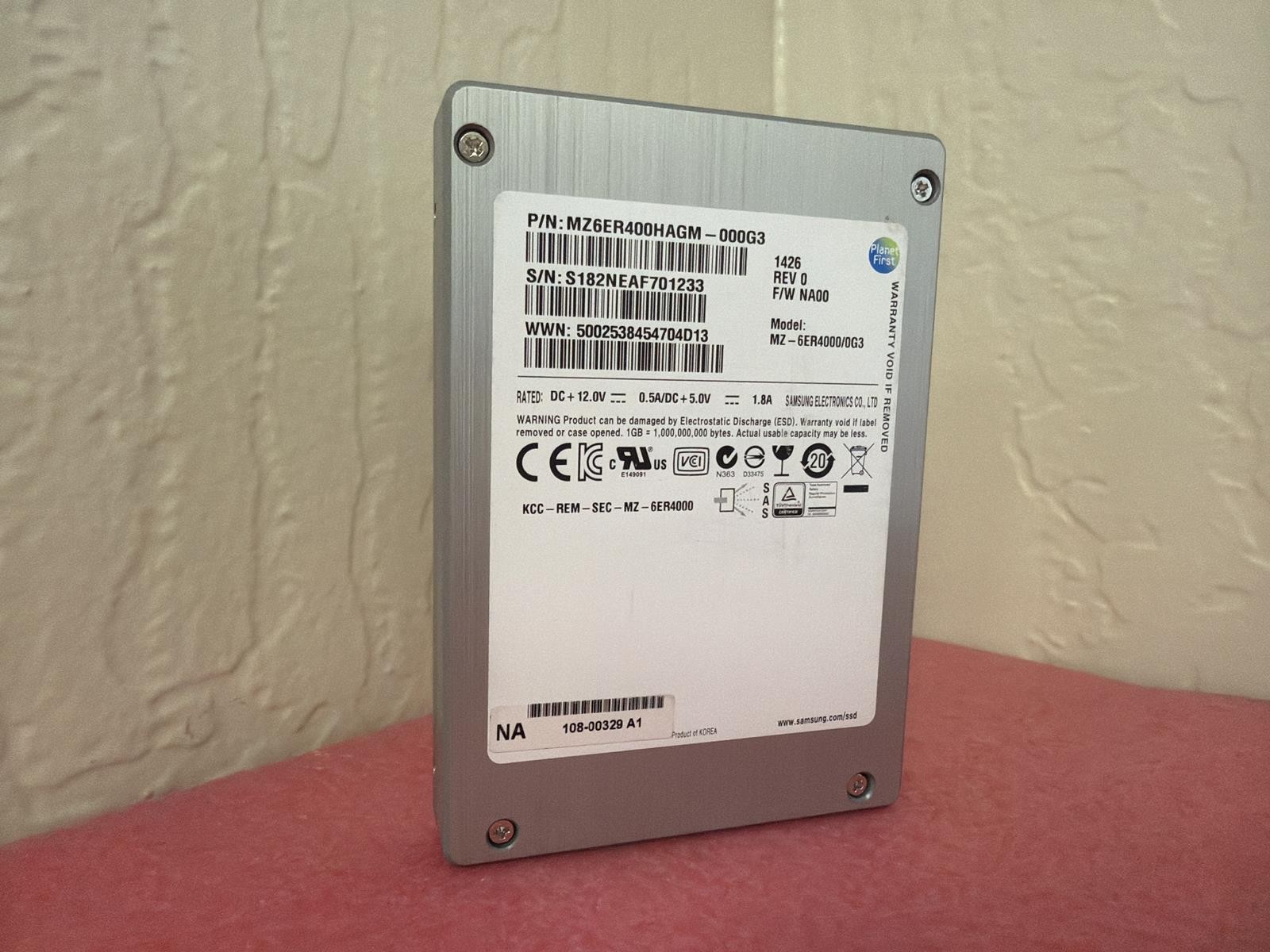 NETAPP X590_1625400MCSG 400GB 2.5 SAS SSD, SAMSUNG MZ6ER400HAGM-000G3