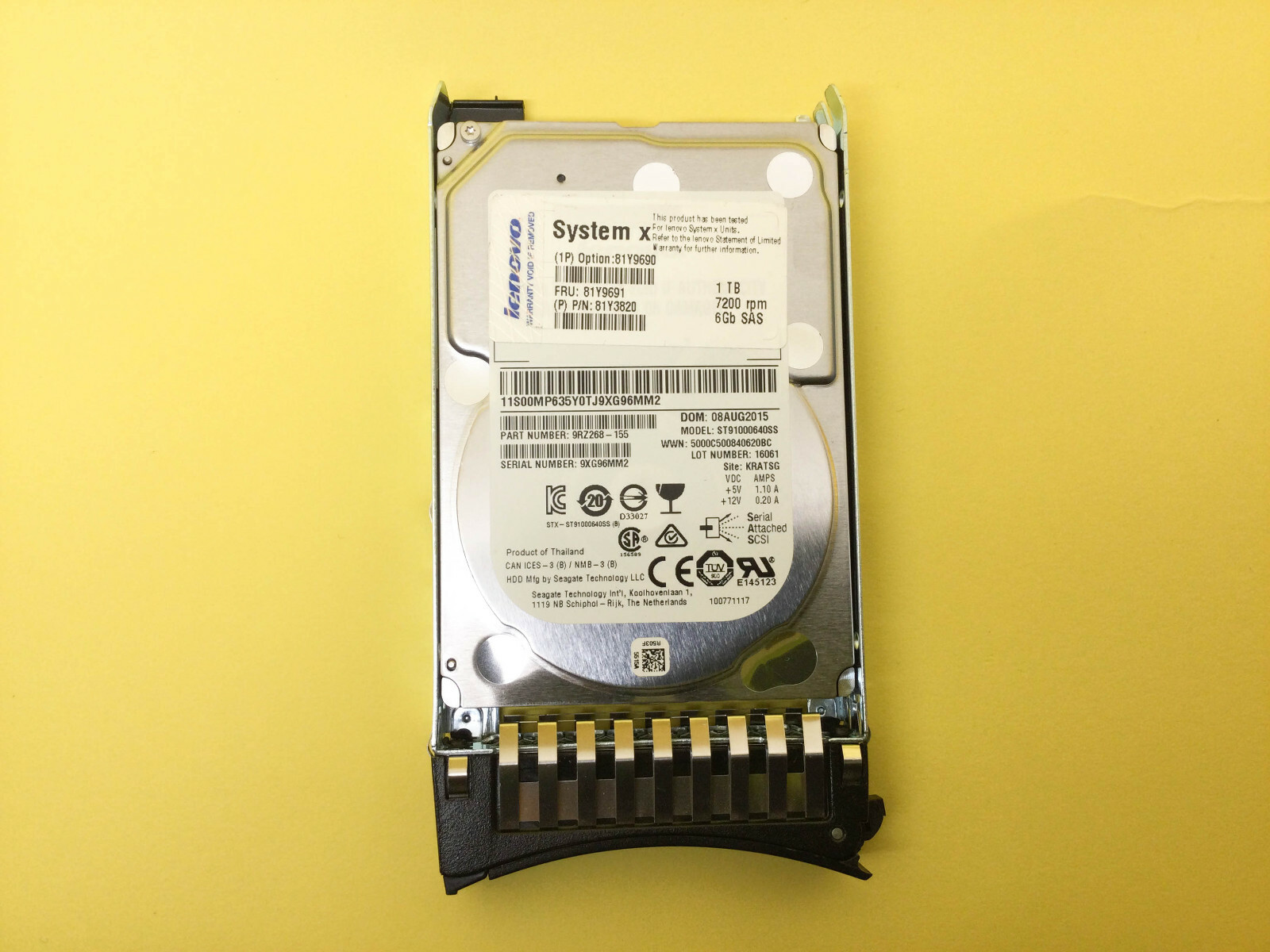 IBM/Lenovo 81Y9690 1TB 7.2K 6Gbps SAS 2.5" SFF HDD 81Y9691 81Y3820