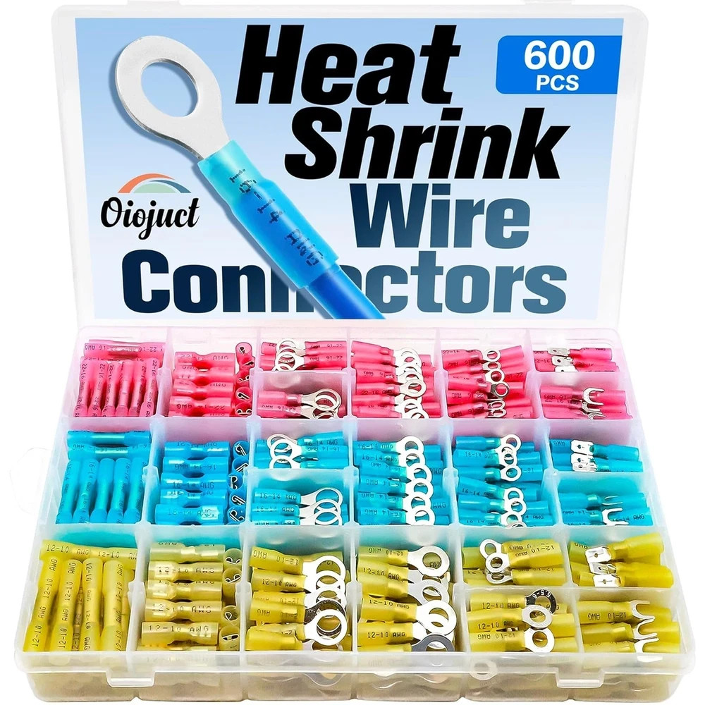 600Pcs Heat Shrink Wire Connectors Electrical Kit - Oiojuct Marine... 