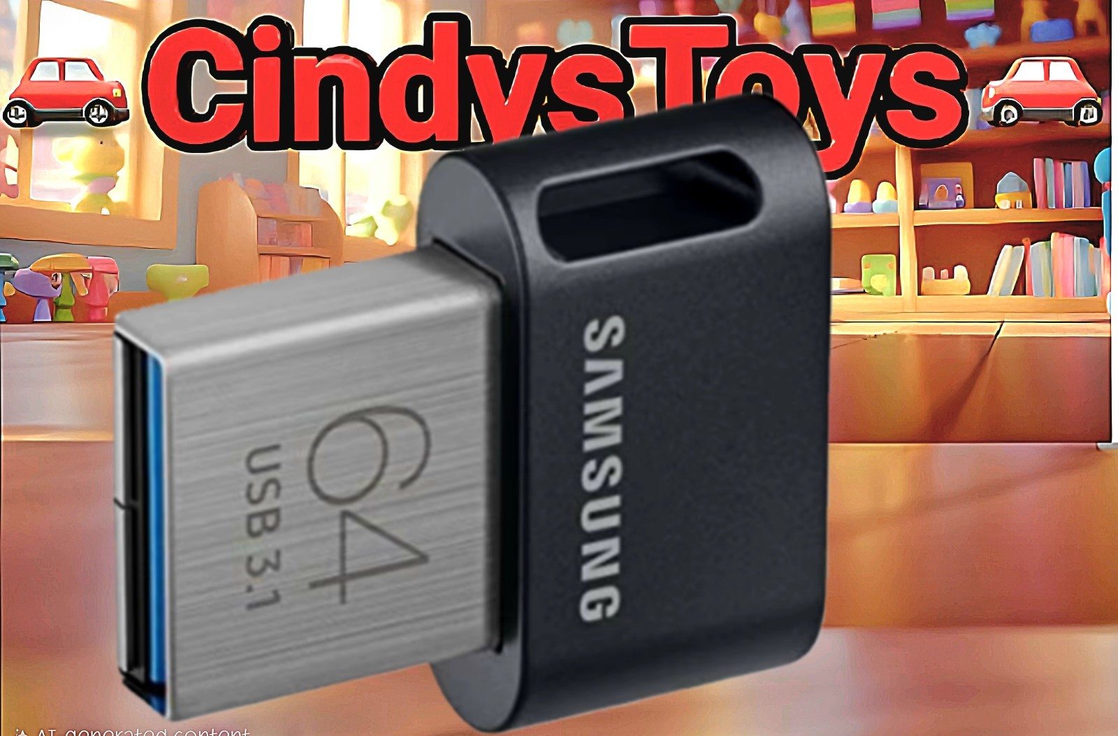 SAMSUNG USB FLASH DRIVE MUF-64AB/AM FIT Plus 64GB - USB 3.1 — Black/Sliver