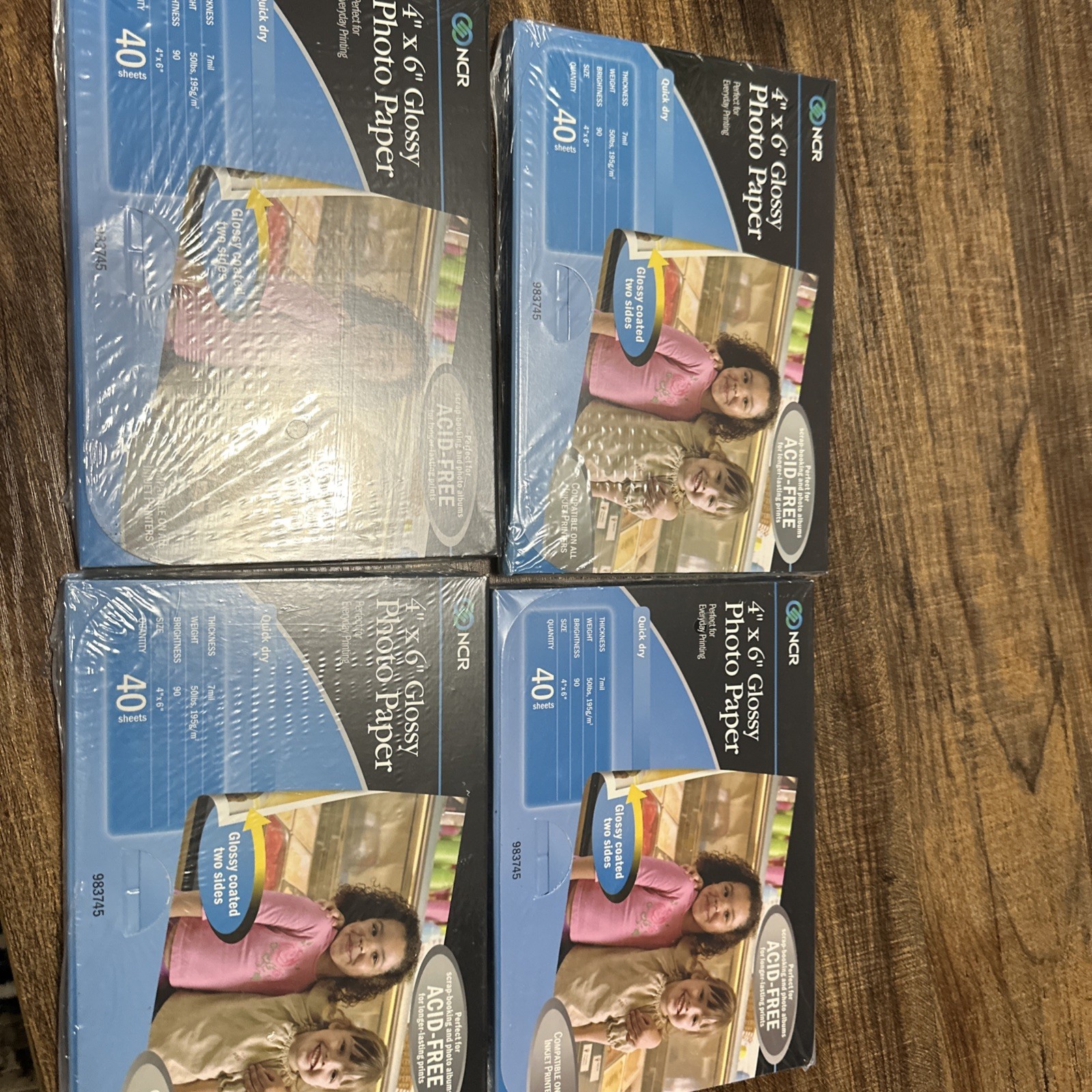 A--3-NCR GLOSSY PHOTO PAPER 4x6 x40 SHEETS 2-sealed 1-open/35 sheets left
