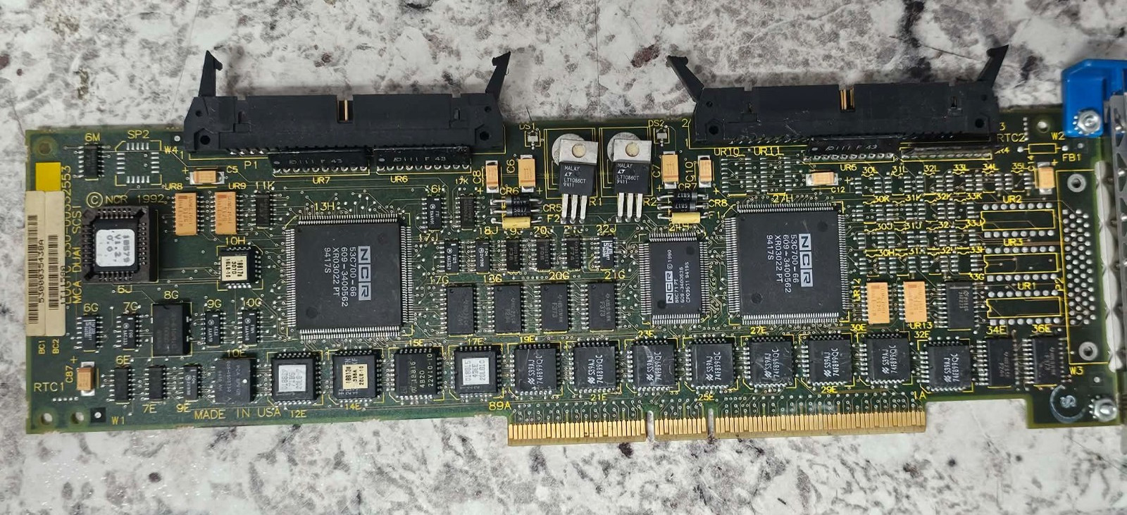 Rare Retro LSI Logic Dual SCSI MCA Micro Channel Adapter Card IBM PS/2 Vintage