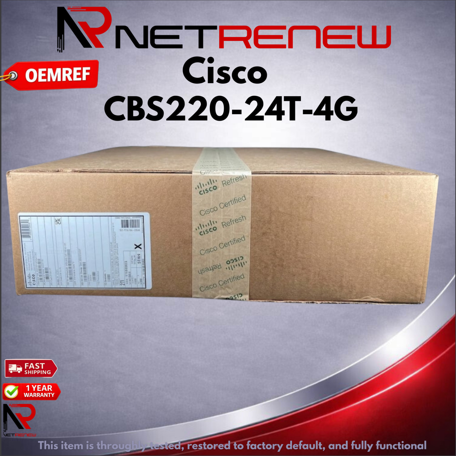 Cisco Refresh  CBS220-24T-4G  Managed Ethernet 24 Port Gigabit 4x SFP Switch