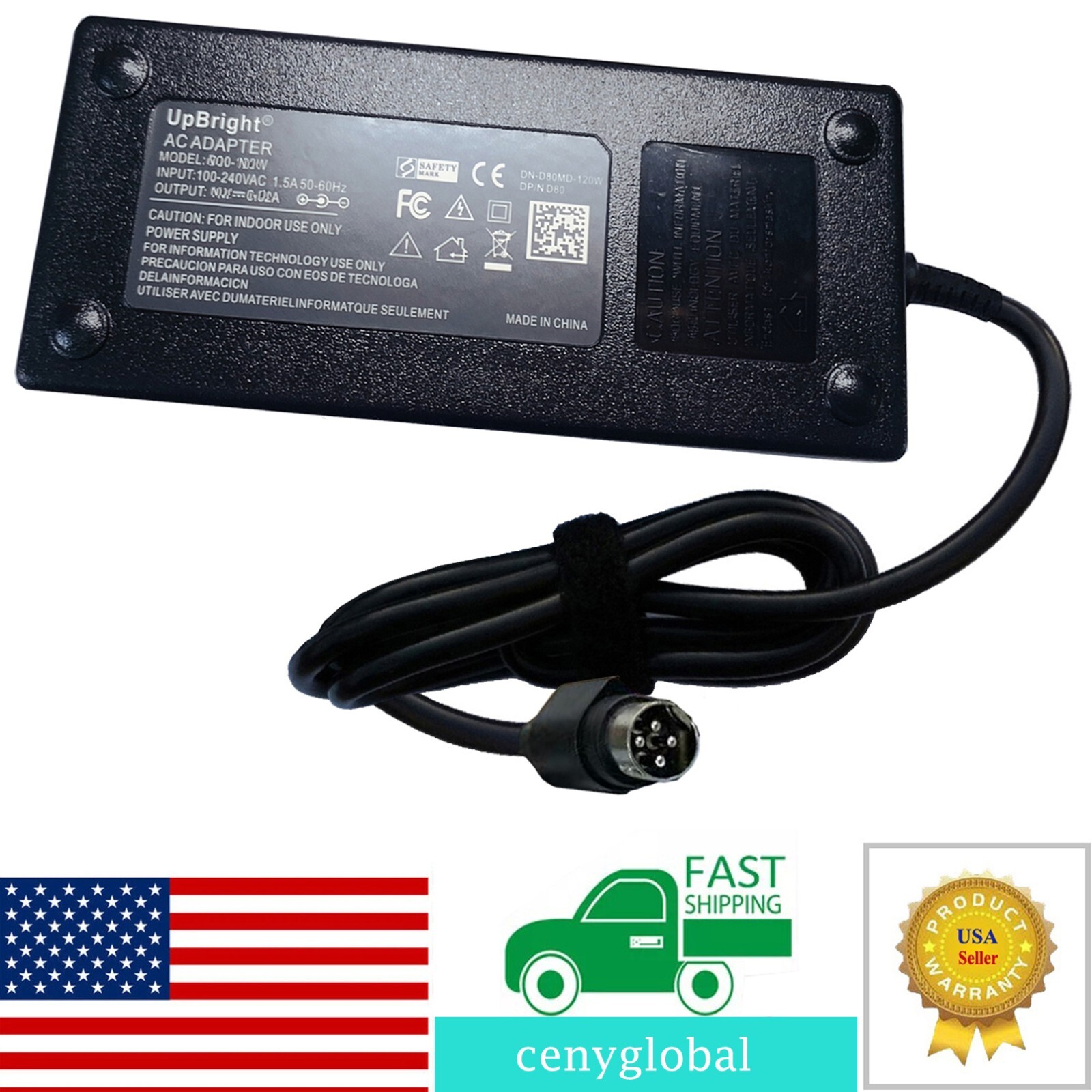 54VDC 4-Pin AC Adapter For Cisco SG300-10MPP 10-Port Gigabit PoE+ Managed Switch