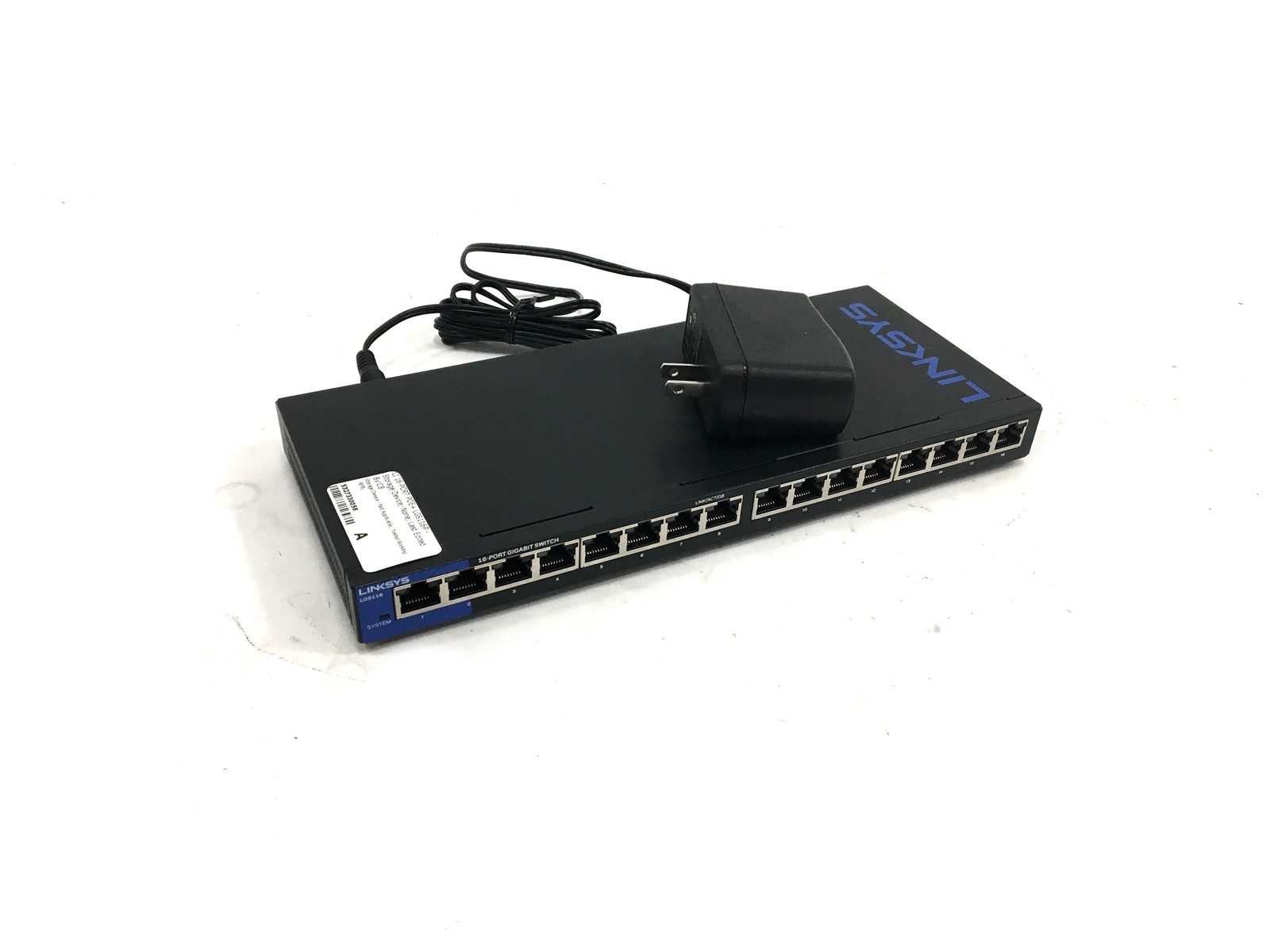 Linksys LGS116 16-Port Gigabit Ethernet Unmanaged Switch w/ AC Adapter