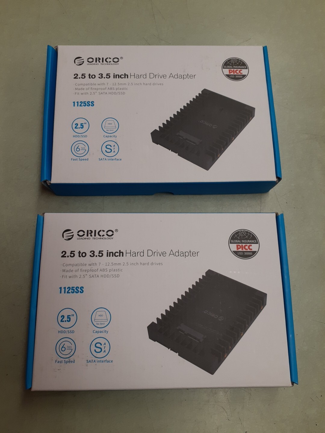 (2) ORICO 1125SS 2.5 Inch to 3.5 Inch HDD Adapter SSD Hard Disk Drive Caddy NIB