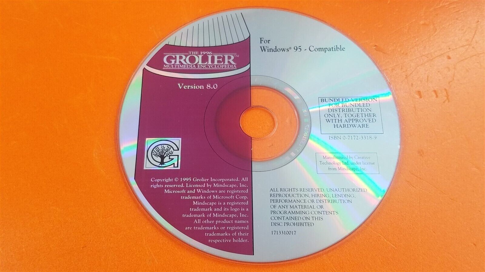 ⭐️⭐️⭐️⭐️⭐️The 1996 Grolier Multimedia Encyclopedia Version 8.0 CD