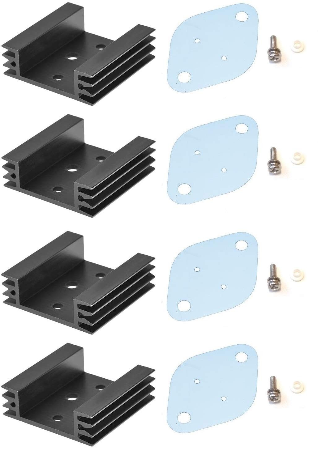 Easycargo 4 Packs to-3 Heatsink Insulator/Mounting kit black