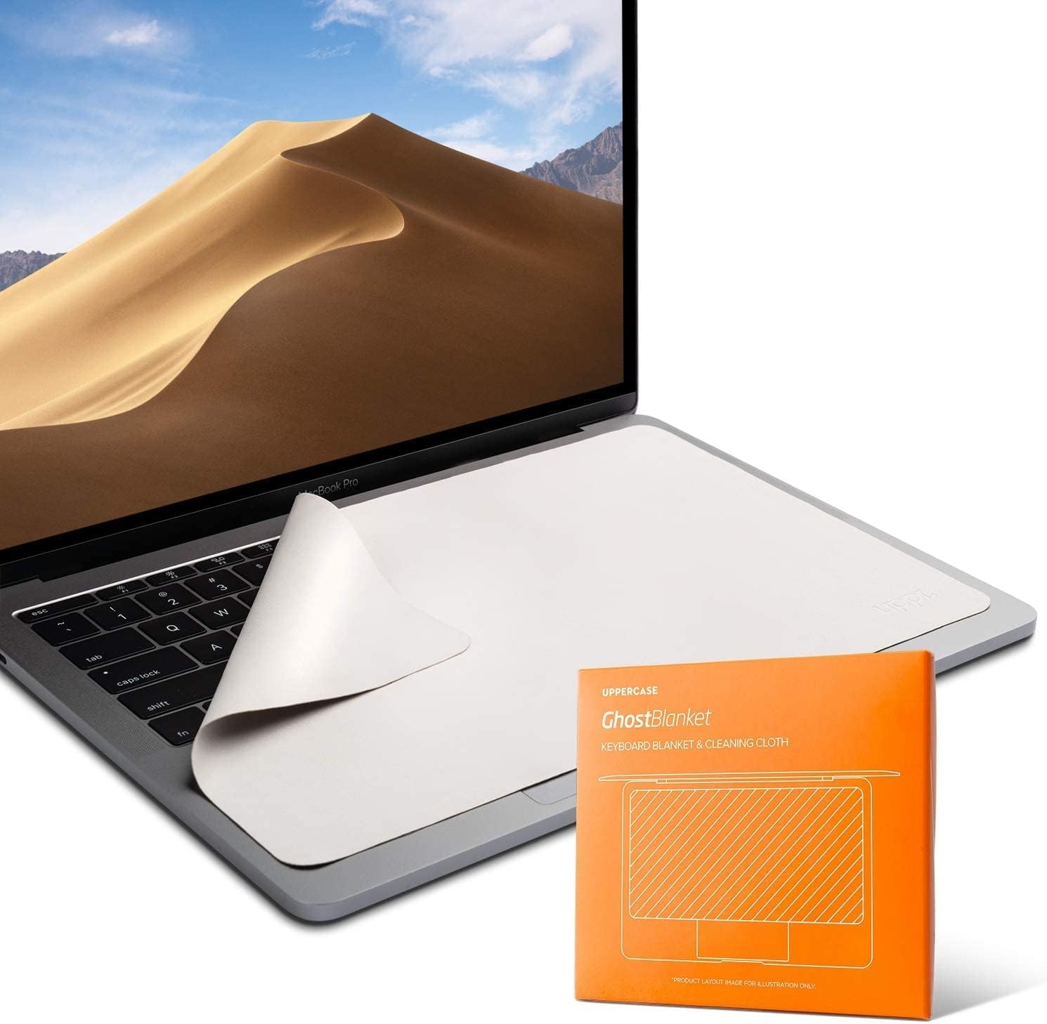 GhostBlanket Microfiber Keyboard Liner & Cleaning Cloth for MacBook Pro 13/14 & 