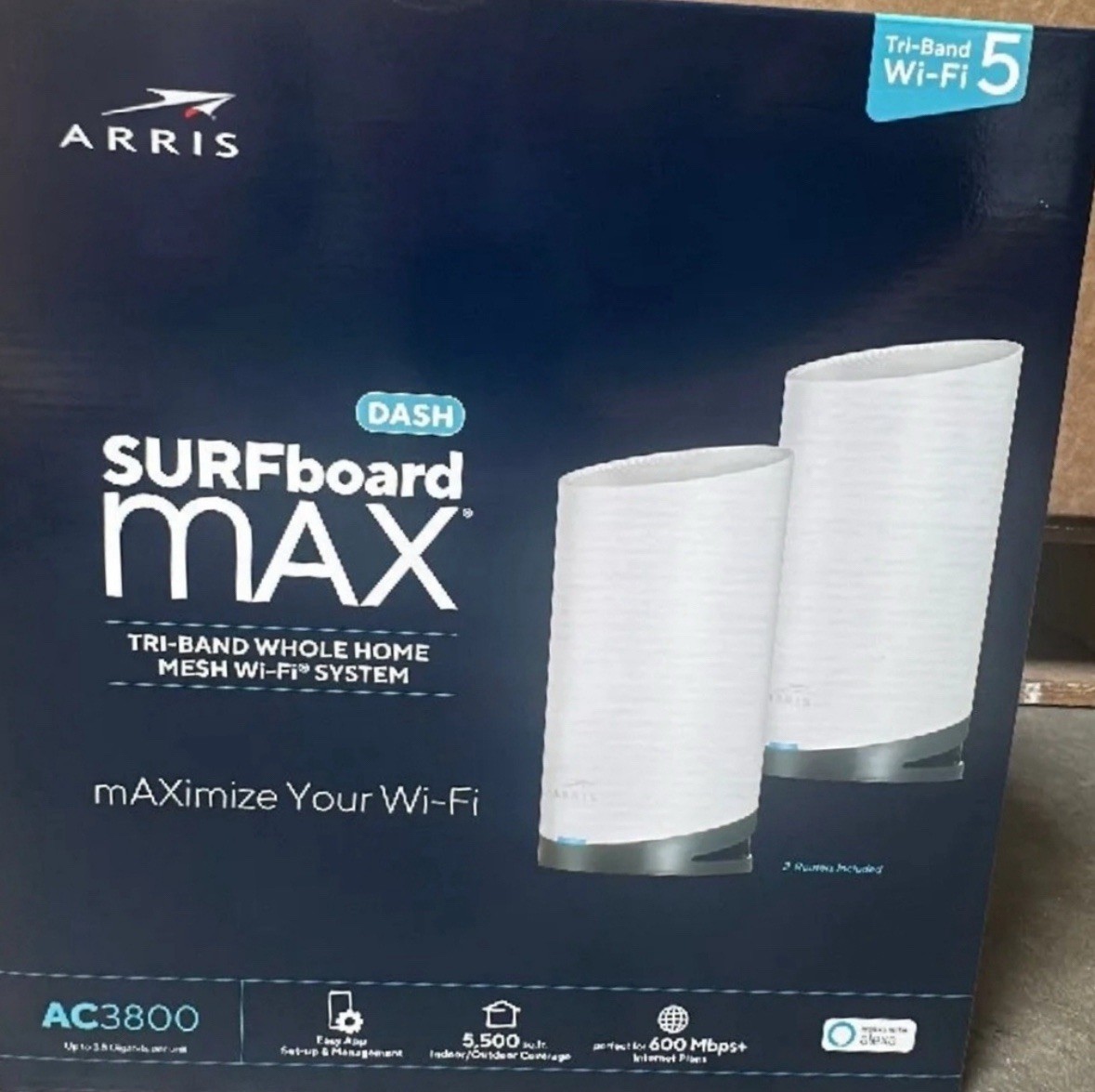 ARRIS SURFboard mAX Tri-band Whole Home Mesh Wi-Fi System AC3800 3.8 Gbps *BNIB*
