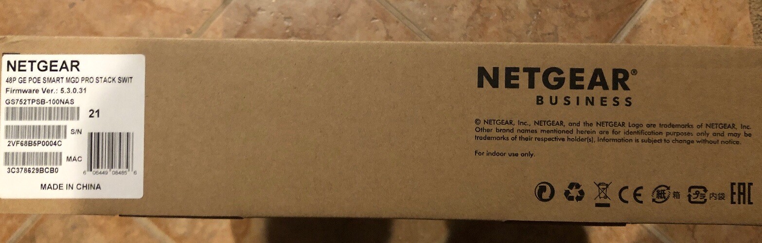 ~NEW~ NETGEAR GS752TPSB ProSafe 48 Port Gigabit Stackable Smart PoE Switch