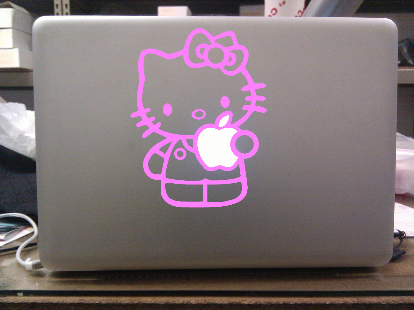 Hello Kitty Holding Apple Cute Decal MacBook Vinyl Sticker for 13" 15" 17" 