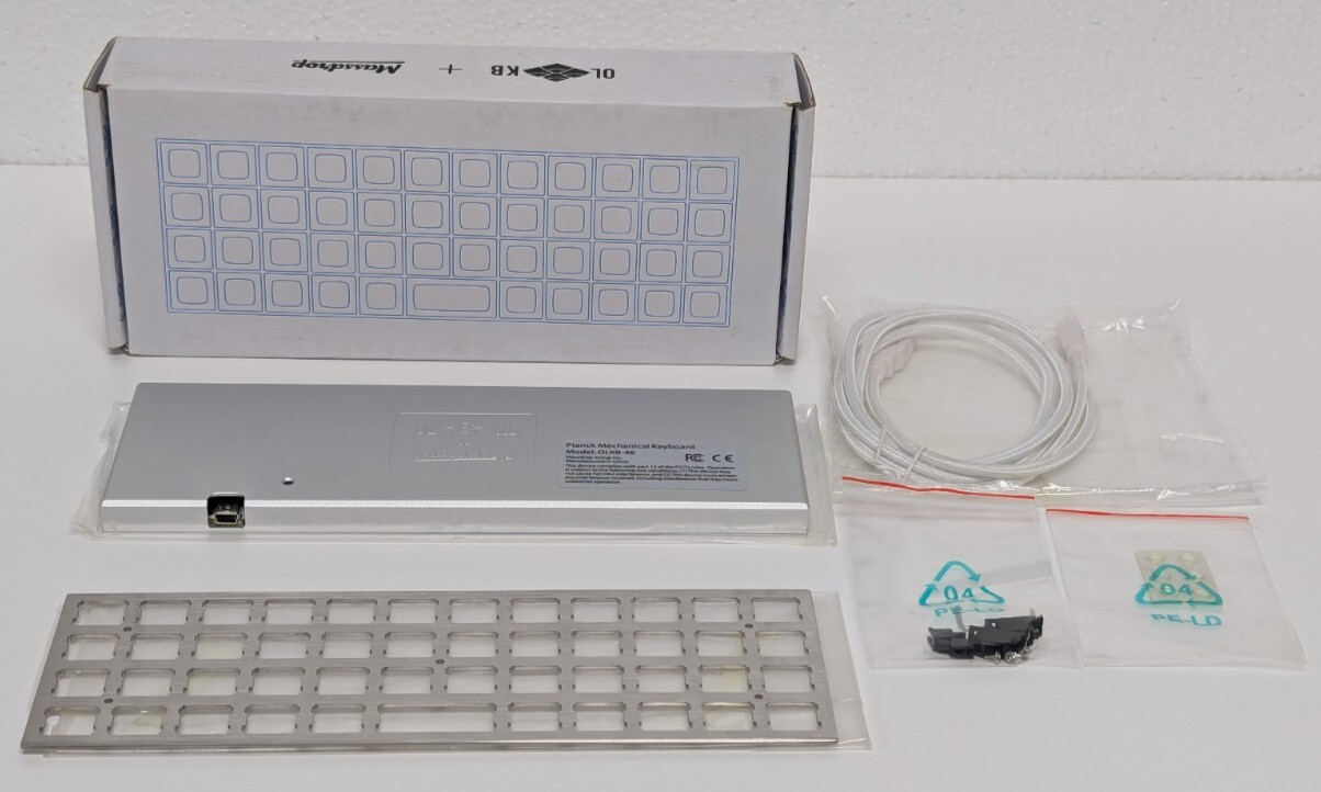 MASSDROP X OLKB-48 PLANCK MECHANICAL KEYBOARD KIT, SILVER CASE, MX COMPATIBLE...