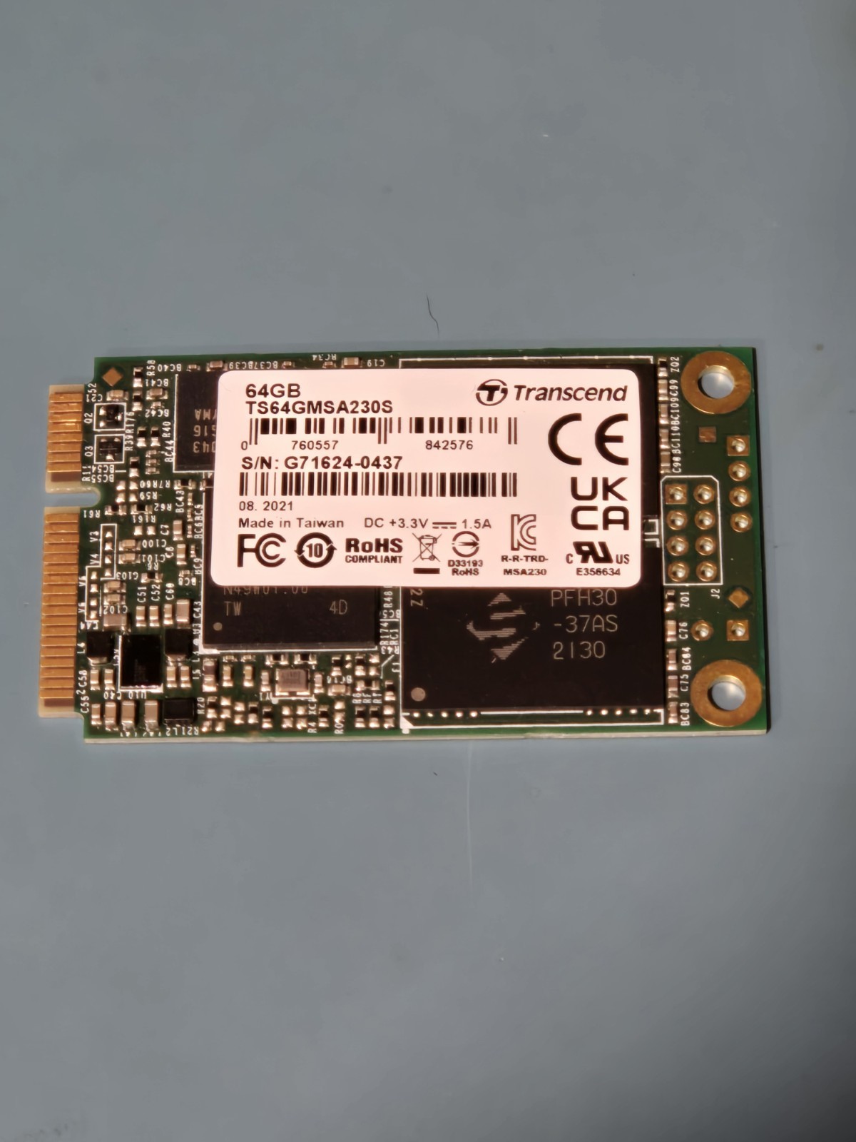 Transcend MSA230S 64 GB SATA III 6 Gb/s mSATA Internal SSD - Open Box