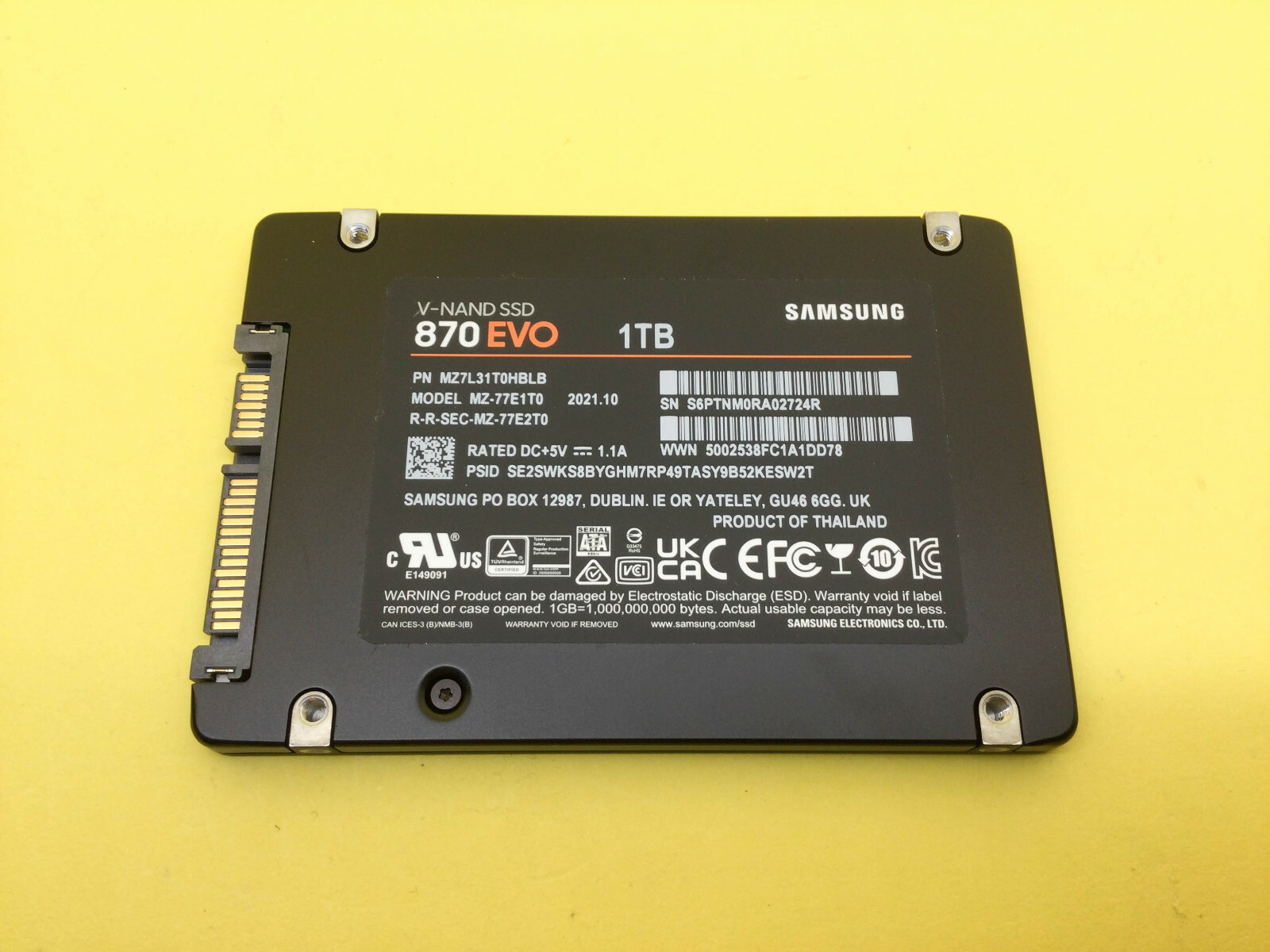 SAMSUNG 870 EVO 1TB 2.5-Inch SATA III Internal SSD MZ-77E1T0