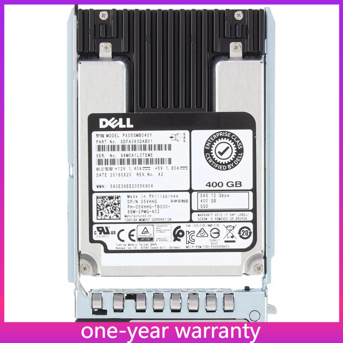 NEW Dell 400GB 2.5" SAS 12G PowerEdge 15G T350 R450 R550 R650 R750 Server SSD