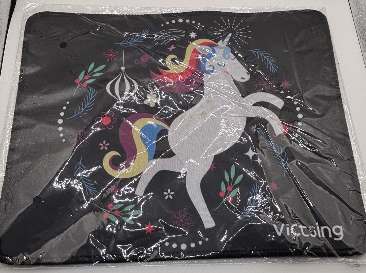 VicTsing Unicorn Non-Slip Rubber Mouse Pad Black/Multicolor VTPC119BT