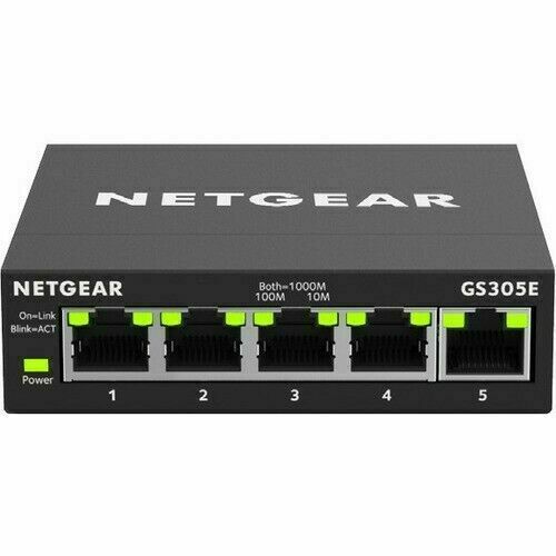 NETGEAR GS305E 5-Port Gigabit Ethernet SOHO Plus Switch