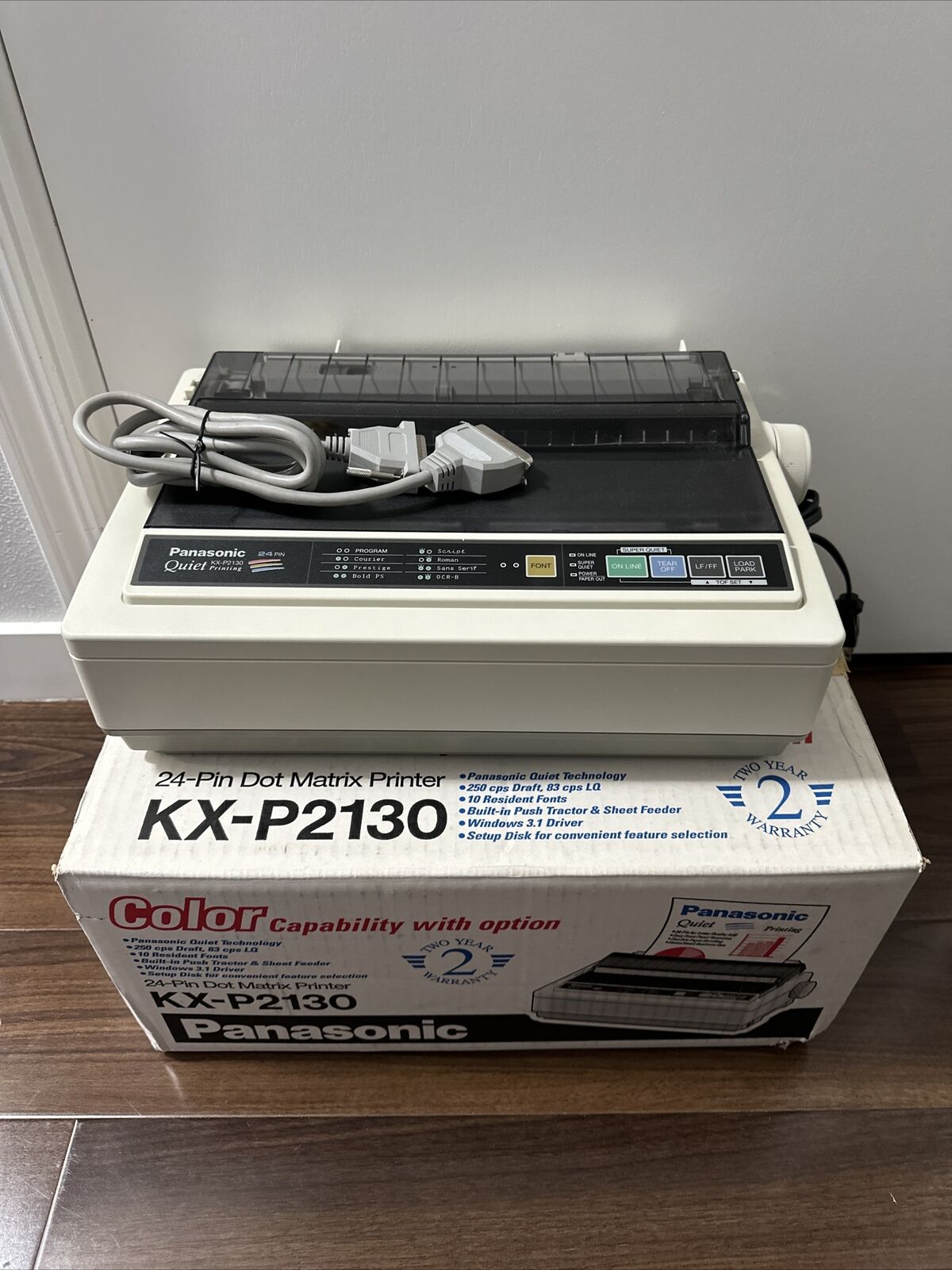 Vintage Panasonic KX-P2130 24-Pin Dot Matrix Printer, In Factory Box