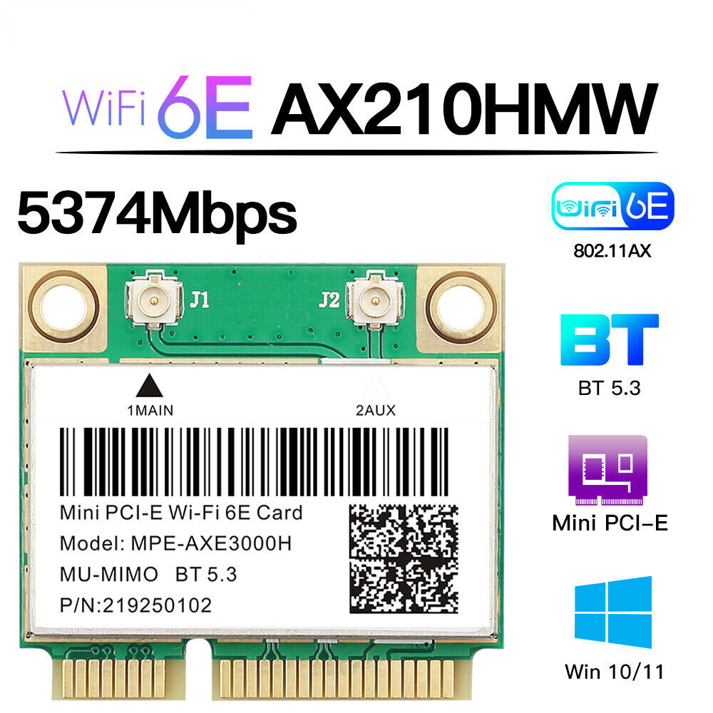 WiFi 6E AX210HMW PCI-E Wifi Network Card Bluetooth 5.3 For AX210 Card 802.11AX