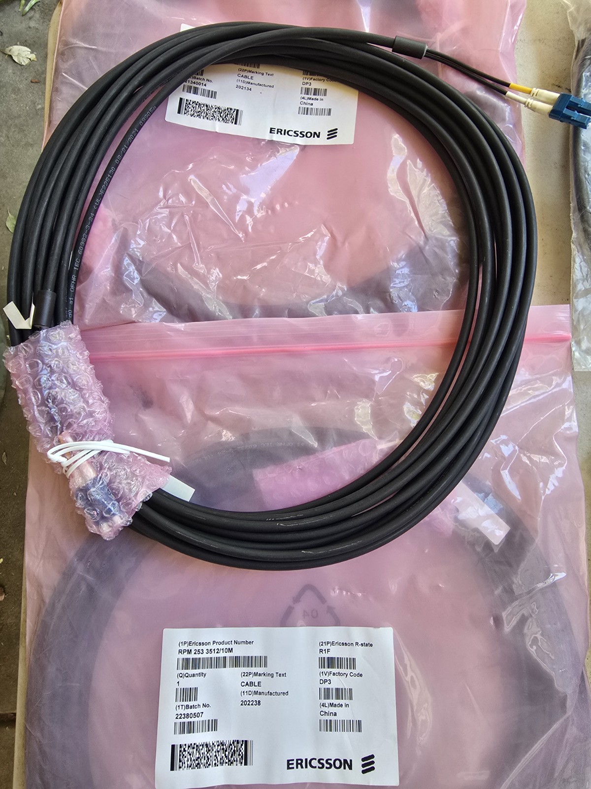 Ericsson RPM 253 3512/10M Fiber Optic Cable 10 Meter SM LC-DUPLEX RPM2533512/10M