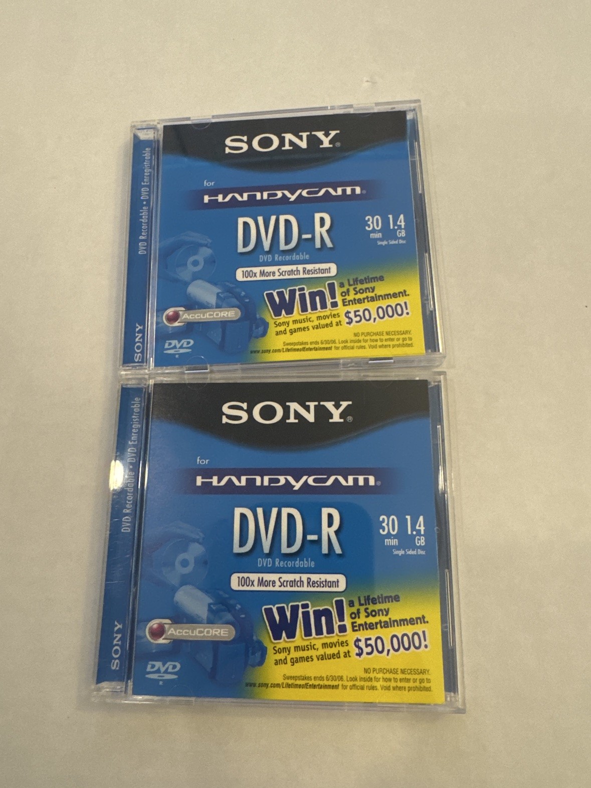 Sony Handycam DVD-R Mini 8cm 1.4GB DMR30L1 Camcorder Discs - LOT OF 2