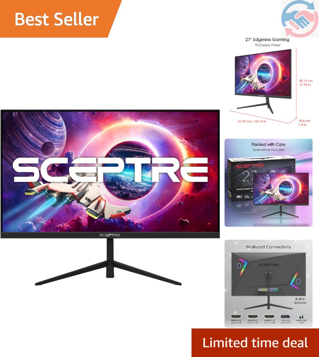 27-inch Gaming Monitor 165Hz 144Hz 1ms AMD FreeSync  HDMI DisplayPort Build-i...