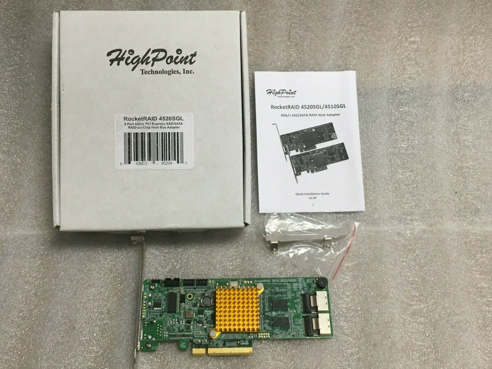 New HighPoint RocketRAID 4520SGL 8 Port PCI Express SAS/SATA Host Bus Adapter