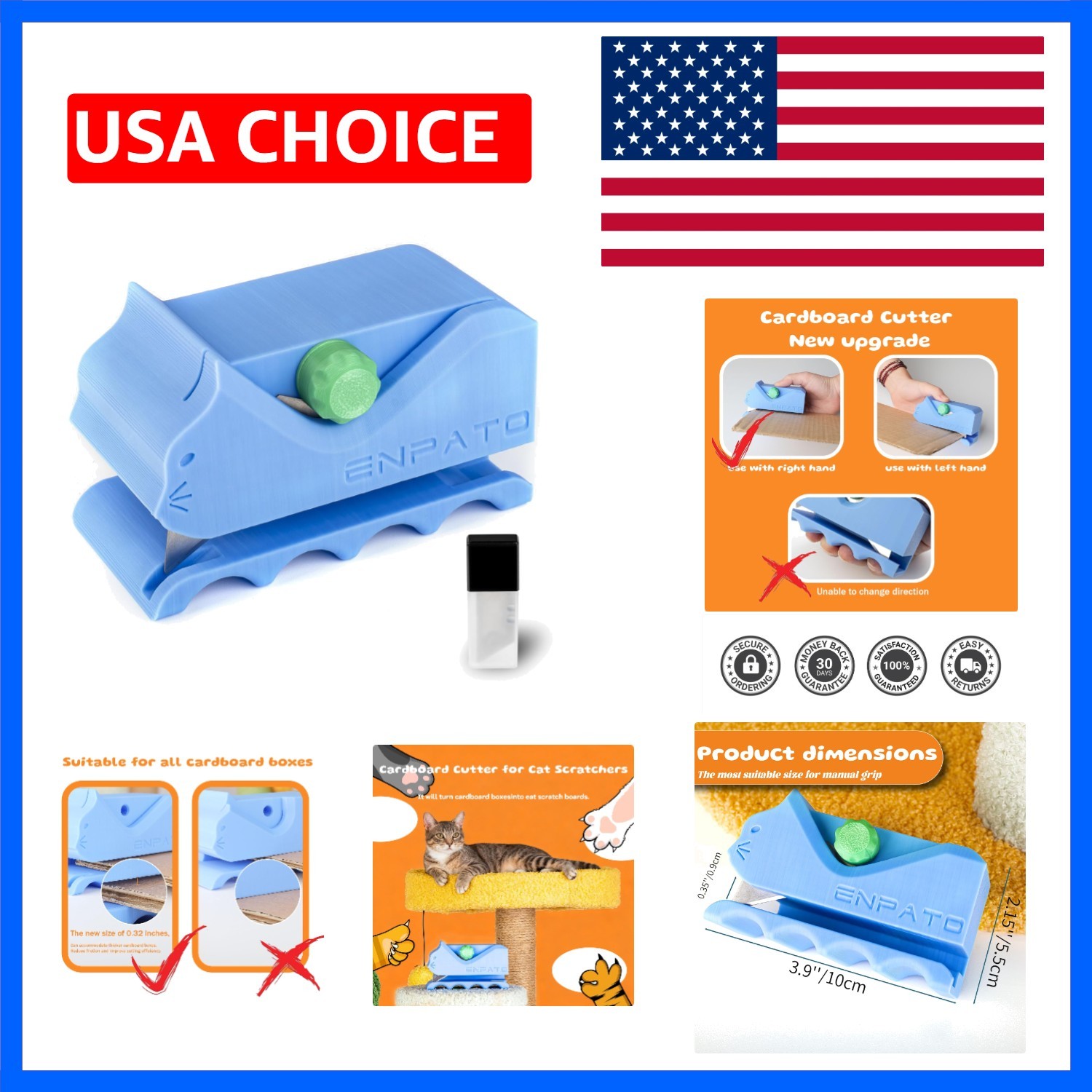 Cardboard Cutter for Cat Scratchers with 10pcs Blade,3D Printed Card Board Cu...