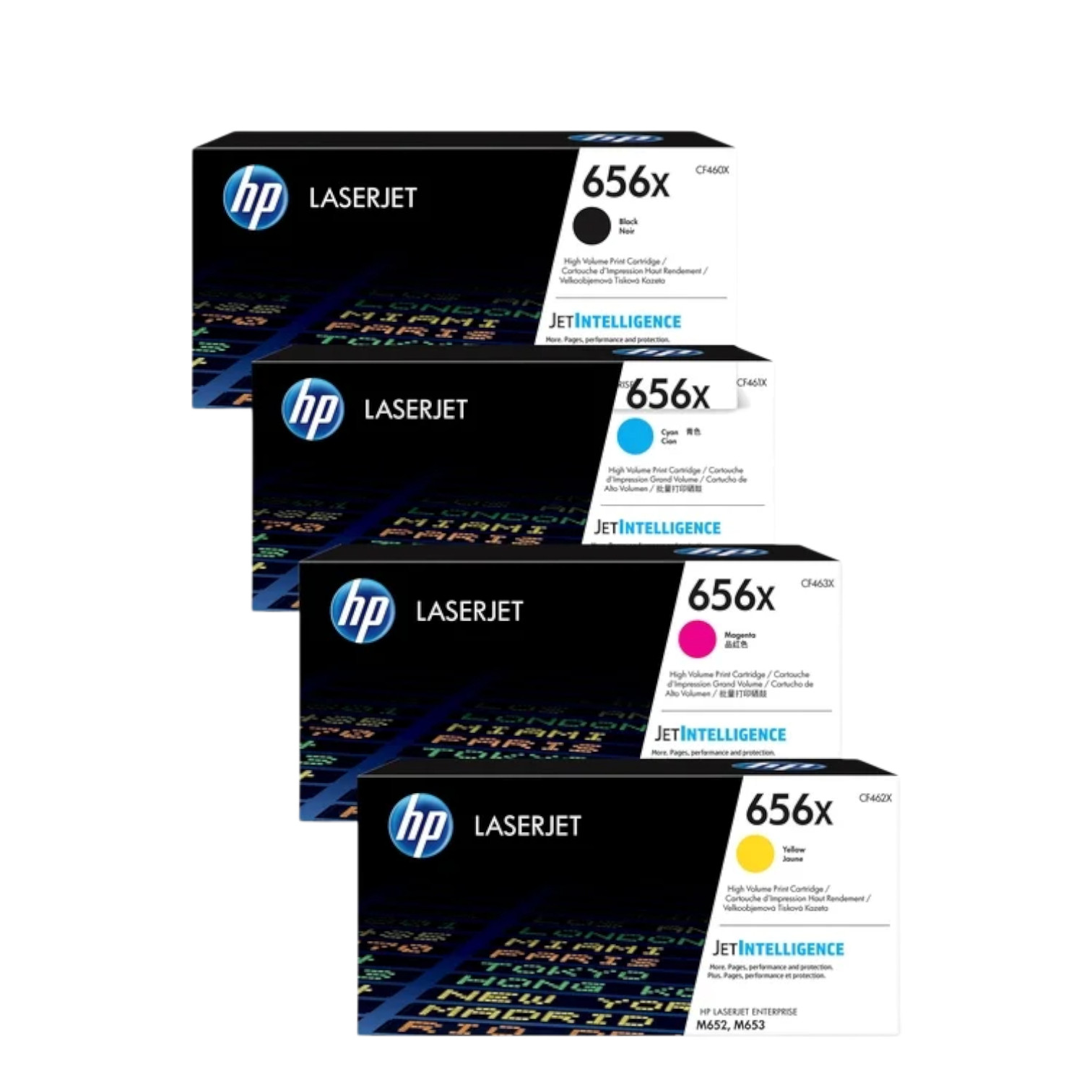 Open Box HP 656X High Yield 4-Pack Original LaserJet Toner Cartridge Set, CF463