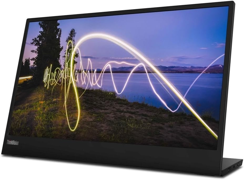 Lenovo ThinkVision M15 15.6" Full HD WLED LCD Monitor - 16:9 - Raven Black