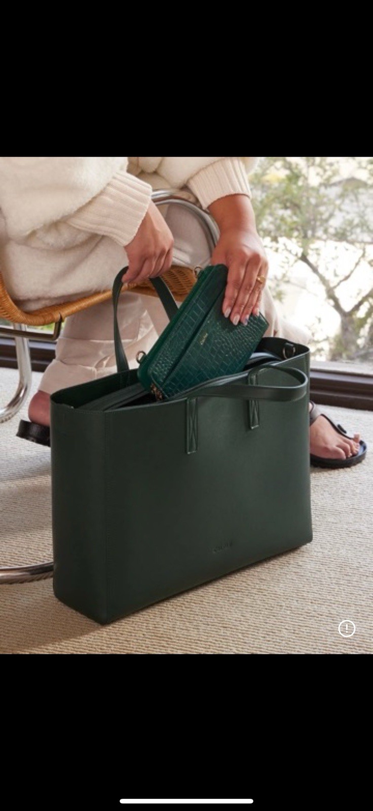 CALPAK Laptop Haven Tote in Forest Green